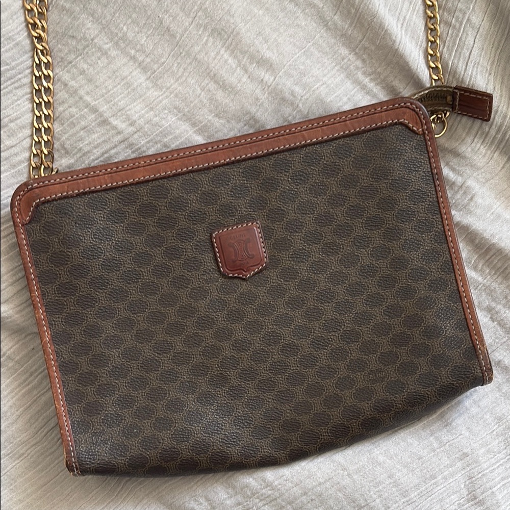 Vintage Celine Large Zipper Clutch